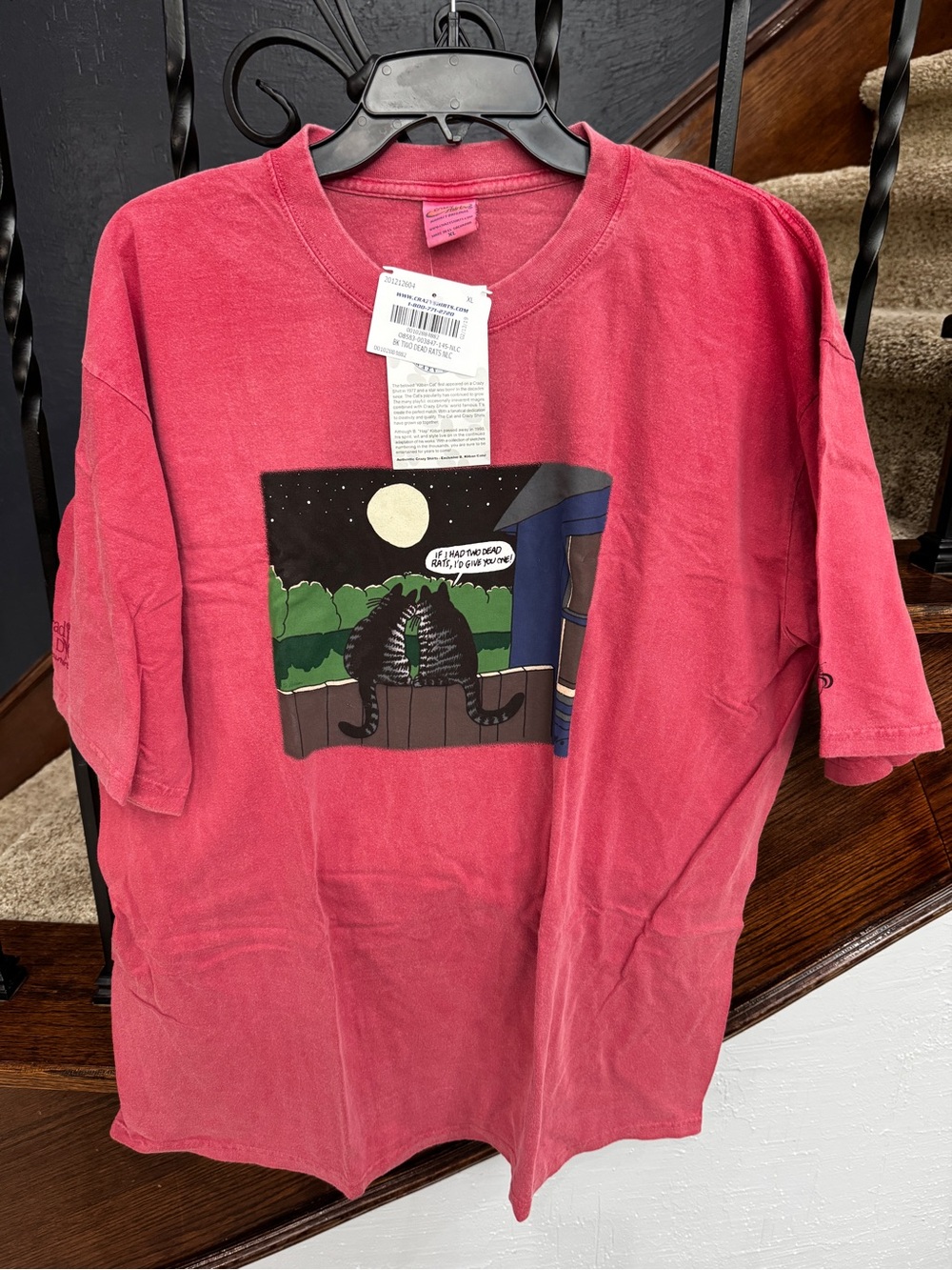 NEW NWT XL B. kliban Crazy Shirts Moonlight T-Shirt Hawaii Two Dead Rats